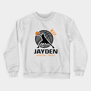 Jayden MVP Custom Player Basketball Prodigy Your Name Crewneck Sweatshirt